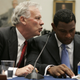 Sammy Sosa (right) listens to attorney Jim Sharp during his testimony during a House-committee session investigating Major League Baseball’s effort to eradicate steroid use on Capitol Hill in Washington, D.C., on March 17, 2005 (Mark Wilson/Getty Images)